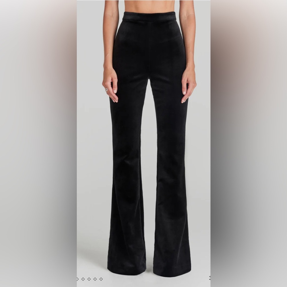 NADINE MERABI Davina Elegant Black Flare Trousers